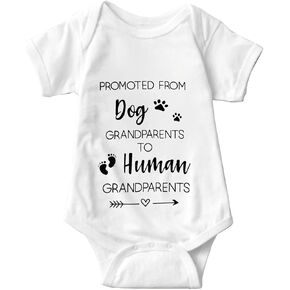 listery Promoted From Dog Grandparents To Human Grandparents Bodysuit Human Grandparents Bodysuit Dog Grandparents Infant