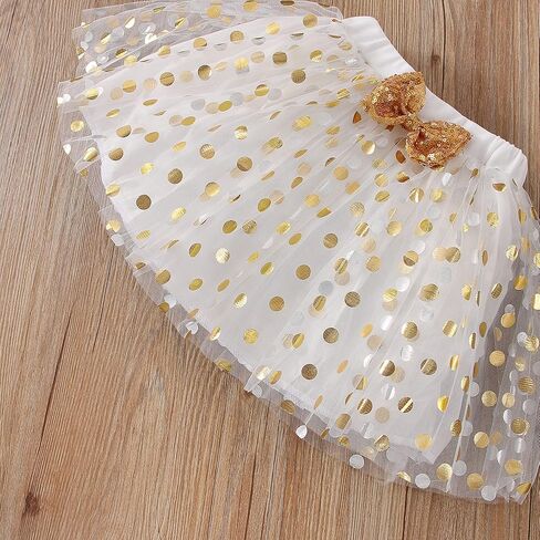 Toddler Kids Baby Girls Birthday Princess Outfits Dress Vest Tank Top Dot Mesh Tutu Skirt in Kuwait