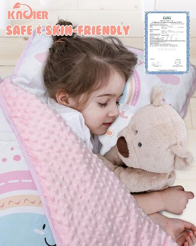 Extra Large Toddler Nap Mat with Pillow and Blanket, 55.1''x 23'' Soft Toddler Sleeping Mat, Portable Nap Mats for Daycare, Preschool in Saudi Arabia