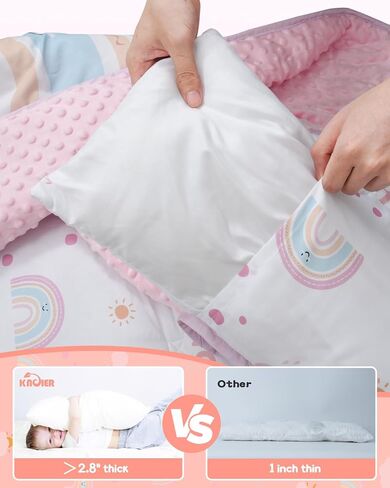 Extra Large Toddler Nap Mat with Pillow and Blanket, 55.1''x 23'' Soft Toddler Sleeping Mat, Portable Nap Mats for Daycare, Preschool in Saudi Arabia