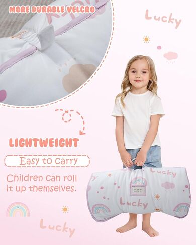 Extra Large Toddler Nap Mat with Pillow and Blanket, 55.1''x 23'' Soft Toddler Sleeping Mat, Portable Nap Mats for Daycare, Preschool in Saudi Arabia