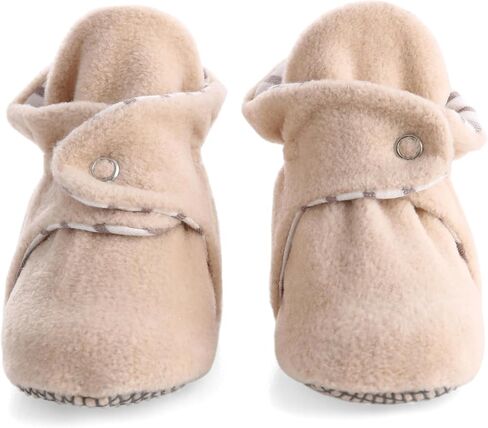 Ella Bonna Fleece Baby Booties, Warm Cozy Baby Slippers, Stay On Sock Shoes, Easy to Put on, Unisex Baby Gifts, Non-Slip Adjustable Newborn Boots for Boys and Girls, Infant Months in Kuwait