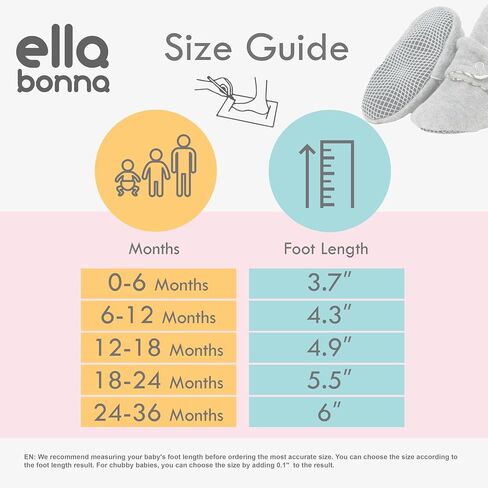 Ella Bonna Fleece Baby Booties, Warm Cozy Baby Slippers, Stay On Sock Shoes, Easy to Put on, Unisex Baby Gifts, Non-Slip Adjustable Newborn Boots for Boys and Girls, Infant Months in Kuwait