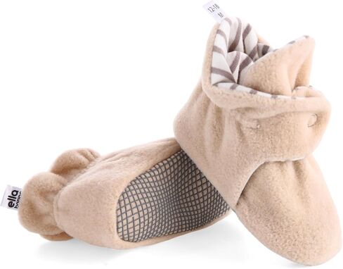 Ella Bonna Fleece Baby Booties, Warm Cozy Baby Slippers, Stay On Sock Shoes, Easy to Put on, Unisex Baby Gifts, Non-Slip Adjustable Newborn Boots for Boys and Girls, Infant Months in Kuwait