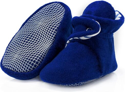 Ella Bonna Fleece Baby Booties, Warm Cozy Baby Slippers, Stay On Sock Shoes, Easy to Put on, Unisex Baby Gifts, Non-Slip Adjustable Newborn Boots for Boys and Girls, Infant Months in Kuwait