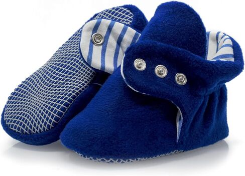 Ella Bonna Fleece Baby Booties, Warm Cozy Baby Slippers, Stay On Sock Shoes, Easy to Put on, Unisex Baby Gifts, Non-Slip Adjustable Newborn Boots for Boys and Girls, Infant Months in Kuwait