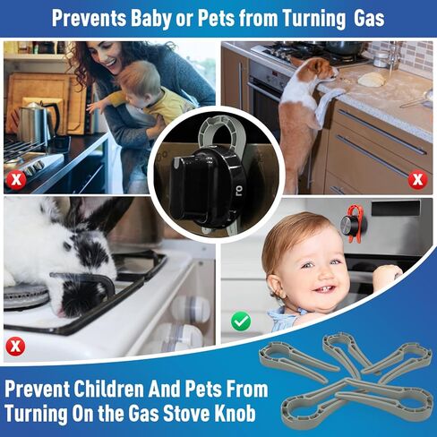 Gas Stove Knob Lock, Baby Proof Oven Knobs Covers Lock for Child Safety (5 Pack) Black… in Kuwait