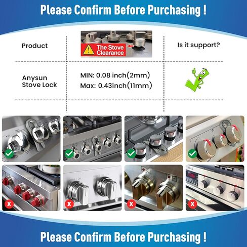 Gas Stove Knob Lock, Baby Proof Oven Knobs Covers Lock for Child Safety (5 Pack) Black… in Kuwait