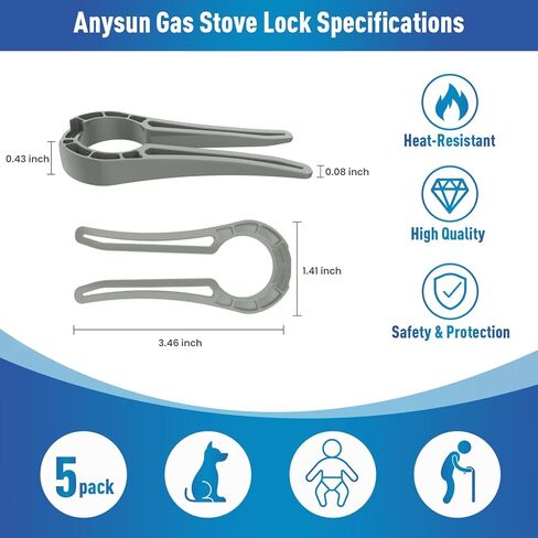 Gas Stove Knob Lock, Baby Proof Oven Knobs Covers Lock for Child Safety (5 Pack) Black… in Kuwait