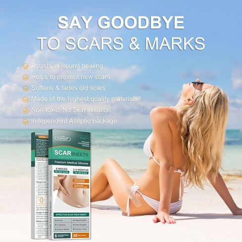 Silicone Scar Sheets, Tape, Strips 120" x 1.5" Roll-Heal Keloid, C-Section and Tummy Tuck - As Surgical Cream, Gel, Patch, Bandage in Saudi Arabia
