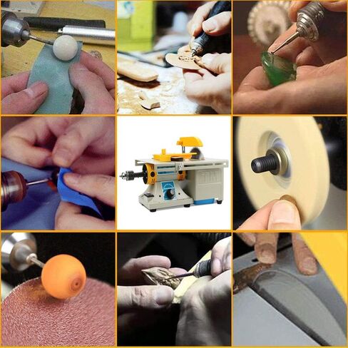 منشار طاولة صغير من مينجفوكسين للصخور، معدات جواهري DIY آلة طحن عازلة لتلميع المجوهرات، 0-10000 دورة/الدقيقة مع عمود مرن لهوايات نحت الأعمال الخشبية المنزلية in Kuwait