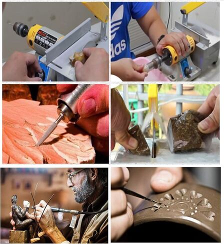 منشار طاولة صغير من مينجفوكسين للصخور، معدات جواهري DIY آلة طحن عازلة لتلميع المجوهرات، 0-10000 دورة/الدقيقة مع عمود مرن لهوايات نحت الأعمال الخشبية المنزلية in Kuwait