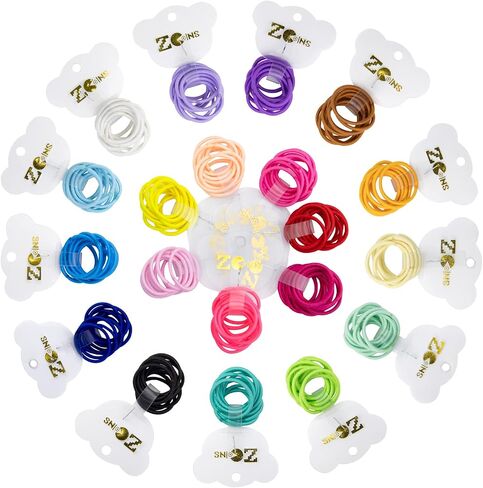 Baby Hair Ties for Thin Hair Ponytail Holder for Newborn Girls, Toddler Rubber Bands for Hair Multicolor 100pcs in Kuwait