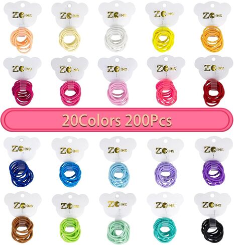 Baby Hair Ties for Thin Hair Ponytail Holder for Newborn Girls, Toddler Rubber Bands for Hair Multicolor 100pcs in Kuwait