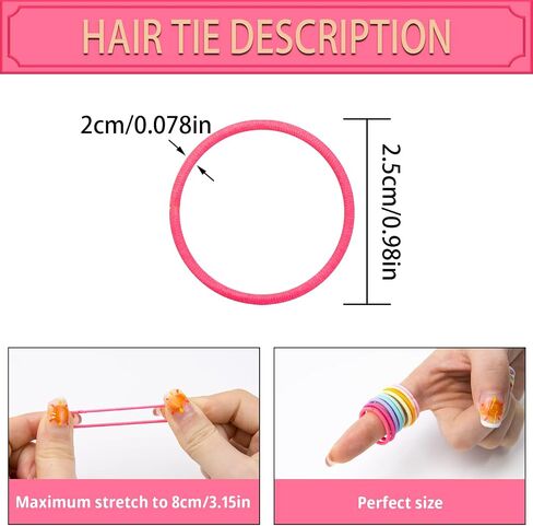 Baby Hair Ties for Thin Hair Ponytail Holder for Newborn Girls, Toddler Rubber Bands for Hair Multicolor 100pcs in Kuwait
