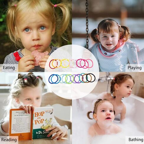 Baby Hair Ties for Thin Hair Ponytail Holder for Newborn Girls, Toddler Rubber Bands for Hair Multicolor 100pcs in Kuwait