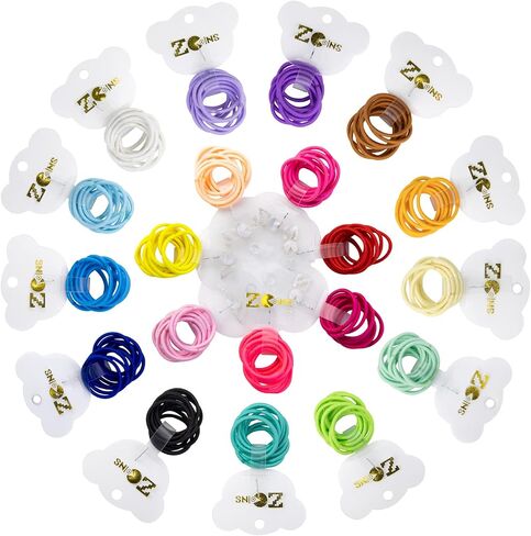 Baby Hair Ties for Thin Hair Ponytail Holder for Newborn Girls, Toddler Rubber Bands for Hair Multicolor 100pcs in Kuwait