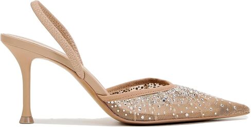 Pearl Kitten Heels for Women Pointed Toe Mesh Rhinestone Heeled Sandals Clear PVC Stiletto Mid Heel for Wedding Party Dress Bride Pumps Shoes in Saudi Arabia