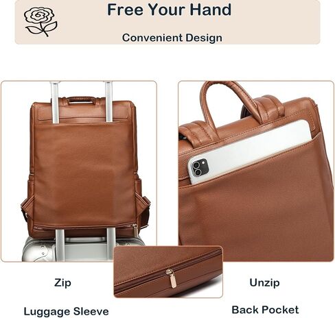 Leather Diaper Bag Backpack for Women with Multiple Pockets,Laptop Compartment and Changing Pad in Kuwait