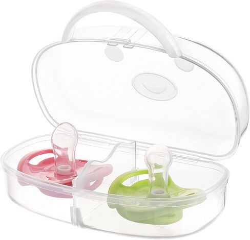 Accmor Pacifier Case, Pacifier Holder Can Storage 2 Pacifiers, Baby Pacifier Holder Case Container for Travel, BPA Free, Transparent in Saudi Arabia