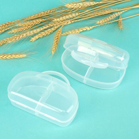Accmor Pacifier Case, Pacifier Holder Can Storage 2 Pacifiers, Baby Pacifier Holder Case Container for Travel, BPA Free, Transparent in Saudi Arabia