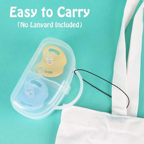 Accmor Pacifier Case, Pacifier Holder Can Storage 2 Pacifiers, Baby Pacifier Holder Case Container for Travel, BPA Free, Transparent in Saudi Arabia
