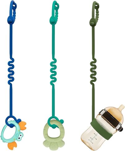 Toy Straps for Baby – 5 Pack Adjustable Silicone Toy Straps for Baby and Sippy Cup Straps for Strollers, High Chairs, Cribs, Car Seats, Food Grade Silicone, BPA Free, Multi Colors in Saudi Arabia