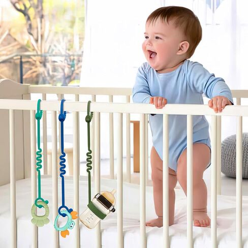Toy Straps for Baby – 5 Pack Adjustable Silicone Toy Straps for Baby and Sippy Cup Straps for Strollers, High Chairs, Cribs, Car Seats, Food Grade Silicone, BPA Free, Multi Colors in Saudi Arabia