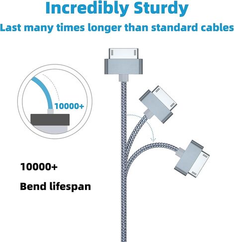 30-pin Charging Cable, 30-pin USB to USB Data sync Cable, Compatible with Phone 3, Phone 4, Phone 4s, iPad 1 2 3/iPod Nano/iPod Touch, 3.2FT in Kuwait