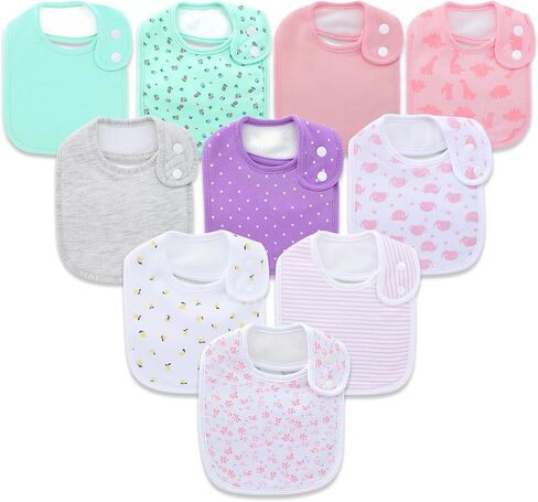 Hakochia Baby Bibs Organic Cotton Super Soft and Absorbent With Adjustable Snap for Baby Boys and Girls in Kuwait