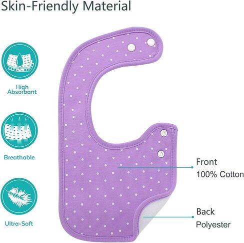 Hakochia Baby Bibs Organic Cotton Super Soft and Absorbent With Adjustable Snap for Baby Boys and Girls in Kuwait