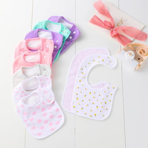Hakochia Baby Bibs Organic Cotton Super Soft and Absorbent With Adjustable Snap for Baby Boys and Girls in Kuwait