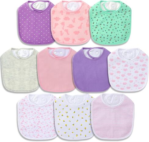 Hakochia Waterproof Baby Bibs Organic Cotton Super Soft and Absorbent With Adjustable Snap for Baby Boys and Girls in Saudi Arabia