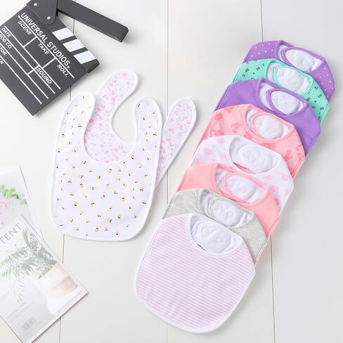Hakochia Waterproof Baby Bibs Organic Cotton Super Soft and Absorbent With Adjustable Snap for Baby Boys and Girls in Saudi Arabia