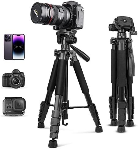 Eicaus 67 Inch Heavy Duty Tripod Stand for Cameras, Cell Phones, Projectors, Webcams, Spotting Scopes - Complete Unit for Canon, Nikon, Sony - Perfect for Phone & Camera Photography in Saudi Arabia