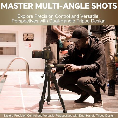 Eicaus 67 Inch Heavy Duty Tripod Stand for Cameras, Cell Phones, Projectors, Webcams, Spotting Scopes - Complete Unit for Canon, Nikon, Sony - Perfect for Phone & Camera Photography in Saudi Arabia