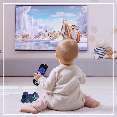 HARPPA 2 Pack Baby Teething Toys, Baby Remote Control Toy and Gamepad teether for Babies 0-6 6-12 Months, Teether Toys for Newborns Sucking Needs, BPA Free (Blue and Black) in Saudi Arabia