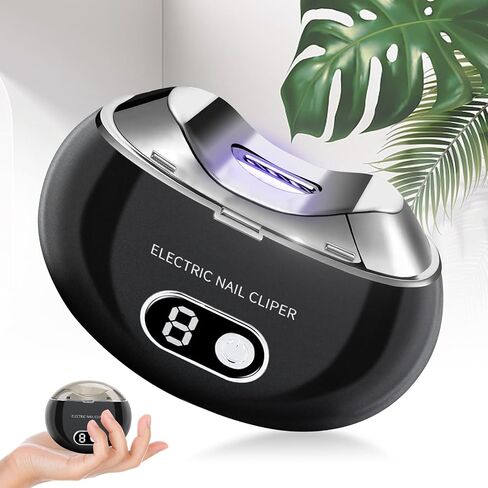 Automatic Electric Nail Clipper,with LCD Digital Display, Safety Baby Fingernail Nail Clipper, 3-Speeds Levels and Nail Clip Storage, USB Rechargeable Suitable for Babies,Children, Adults and Seniors in Saudi Arabia