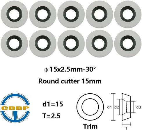 12mm(1/2 inch) Round Carbide Inserts for woodturning, R12 X 2.5mm Indexable carbide cutter fits For DIY Woodworking Lathe Wood Turning Finisher Hollower Tools, Ci3, 10pcs in Saudi Arabia