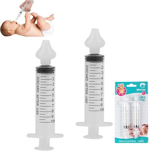 Nasal Irrigator for Baby,Syringe Nasal Irrigator,10ml Nasal Irrigator Portable Infant Nose Cleaner Nose Aspirator for Baby Fast All Natural Relief-Nasal Irrigation/Nasal Spray/Nasal Hygiene (2 PCS) in Kuwait