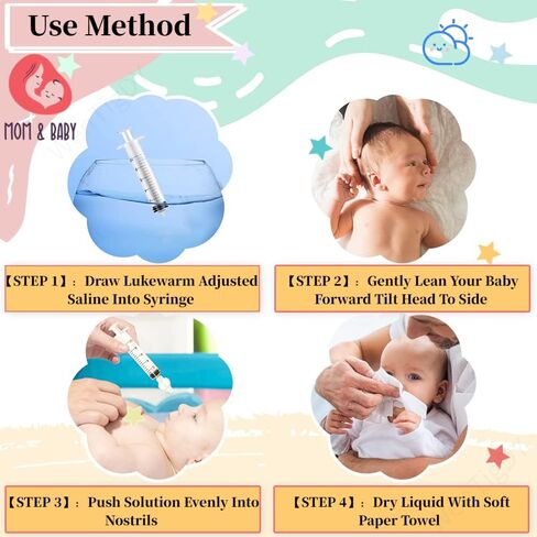 Nasal Irrigator for Baby,Syringe Nasal Irrigator,10ml Nasal Irrigator Portable Infant Nose Cleaner Nose Aspirator for Baby Fast All Natural Relief-Nasal Irrigation/Nasal Spray/Nasal Hygiene (2 PCS) in Kuwait