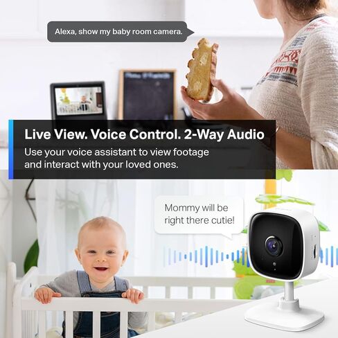 Tapo 2K Indoor Security Camera, Baby Monitor, Dog Camera, C111, Black in Saudi Arabia