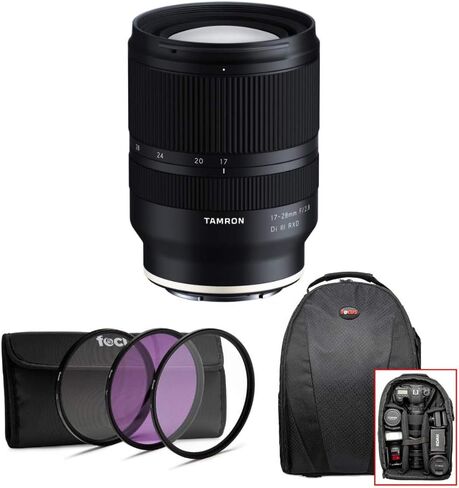 عدسة Tamron مقاس 17-28 مم f/2.8 Di III RXD لحزمة Sony E مع طقم مرشح 3 قطع مقاس 67 مم وحقيبة ظهر للصور/الفيديو (3 قطع) in Kuwait