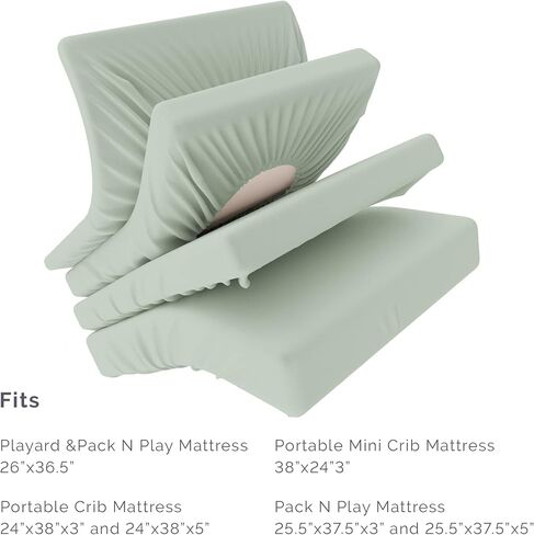 Natemia Fitted Pack and Play Sheet - 100% Organic Cotton - for Standard Size Playard, Pack n Play, and Mini Crib Mattress - Ultra Soft, Thick & Stretchy Jersey Knit Cotton in Saudi Arabia
