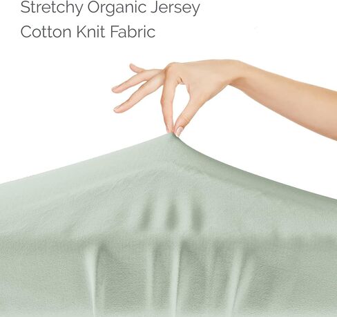 Natemia Fitted Pack and Play Sheet - 100% Organic Cotton - for Standard Size Playard, Pack n Play, and Mini Crib Mattress - Ultra Soft, Thick & Stretchy Jersey Knit Cotton in Saudi Arabia