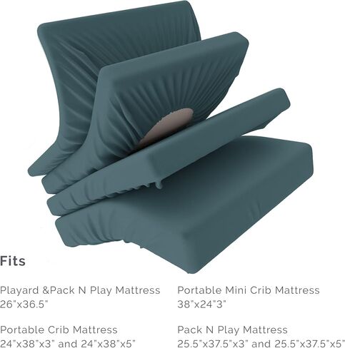 Natemia Fitted Pack and Play Sheet - 100% Organic Cotton - for Standard Size Playard, Pack n Play, and Mini Crib Mattress - Ultra Soft, Thick & Stretchy Jersey Knit Cotton in Saudi Arabia