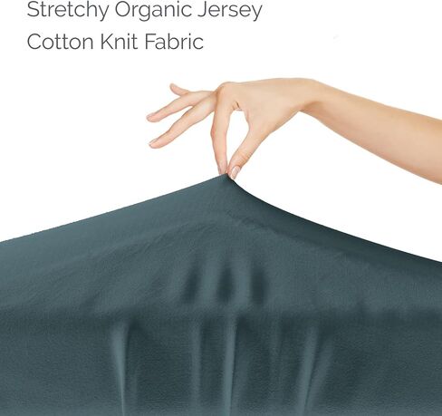 Natemia Fitted Pack and Play Sheet - 100% Organic Cotton - for Standard Size Playard, Pack n Play, and Mini Crib Mattress - Ultra Soft, Thick & Stretchy Jersey Knit Cotton in Saudi Arabia