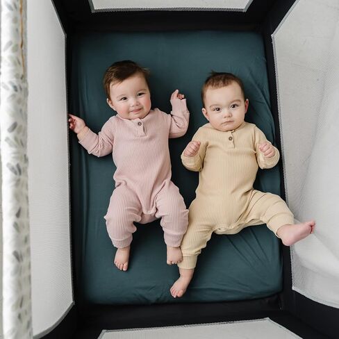 Natemia Fitted Pack and Play Sheet - 100% Organic Cotton - for Standard Size Playard, Pack n Play, and Mini Crib Mattress - Ultra Soft, Thick & Stretchy Jersey Knit Cotton in Saudi Arabia