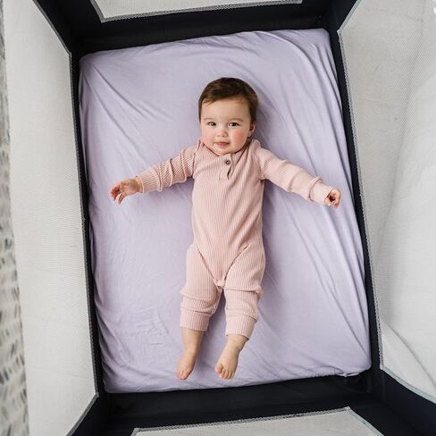 Natemia Fitted Pack and Play Sheet - 100% Organic Cotton - for Standard Size Playard, Pack n Play, and Mini Crib Mattress - Ultra Soft, Thick & Stretchy Jersey Knit Cotton in Saudi Arabia