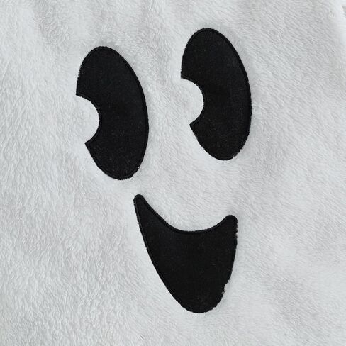 Baby Girl Boy Halloween Ghost Plush Hoodie Romper | Unisex Baby Newborn Infant Halloween Outfits Ghost/Pumpkin/Bat/Spider Hooded Romper Long Sleeve Plush Zipper Onesie Bodysuit in Saudi Arabia